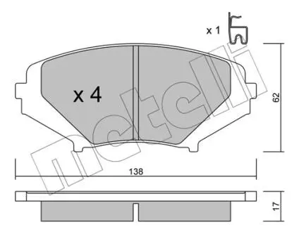 2207320 Колодки тормозные (передние) Mazda RX-8 1.3 03-12 METELLI подбор по vin на Brocar