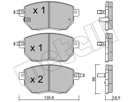 2207410 Колодки тормозные (передние) Nissan Murano/Infiniti FX 35/45 03- METELLI подбор по vin на Brocar