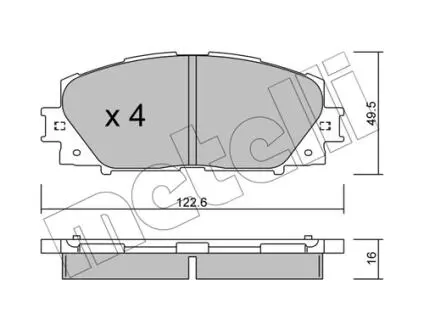 2207451 Колодки гальмівні (передні) Toyota Prius 08-/Corolla 12-/Lexus CT 10- METELLI підбір по vin на Brocar