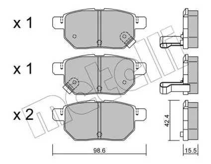 2207460 Колодки гальмівні (задні) Toyota Corolla/Auris 06-14/IQ/Urban Cruiser 09-15/Prius 12-/Yaris 05- METELLI підбір по vin на Brocar