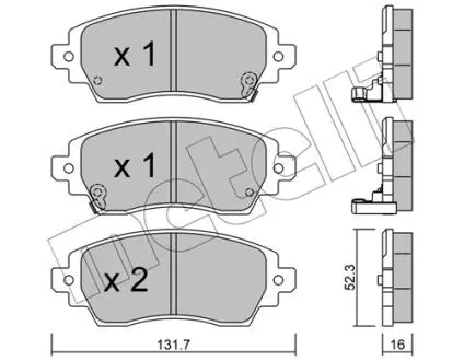 2207500 Тормозные колодки, дисковый тормоз (набор) METELLI подбор по vin на Brocar
