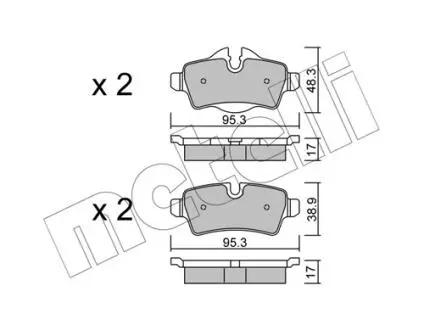 2207690 Колодки гальмівні (задні) Mini (R56)/Roadster (R59)/Clubman (R55) 06-06 METELLI підбір по vin на Brocar