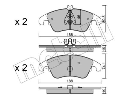 2207752 Колодки гальмівні (передні) MB C-class (W204/C205) 07-/E-class (W212/C207) 09- METELLI підбір по vin на Brocar
