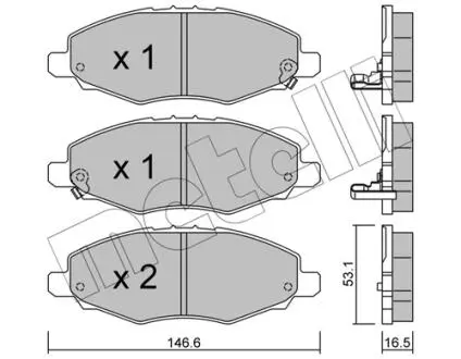 2207980 Гальмівні колодки, дискове гальмо (набір) METELLI підбір по vin на Brocar