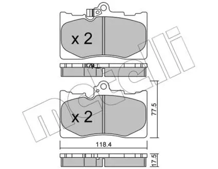 2207990 Колодки тормозные (передние) Lexus GS III/IV 05- METELLI подбор по vin на Brocar