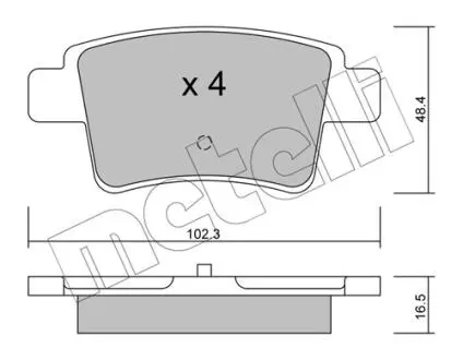2208010 Колодки тормозные (задние) Citroen C4 Picasso/Grand Picasso 06-13/Peugeot 408 10- METELLI подбор по vin на Brocar