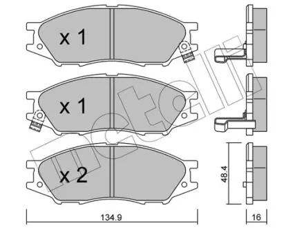 2208100 Тормозные колодки, дисковый тормоз (набор) METELLI подбор по vin на Brocar