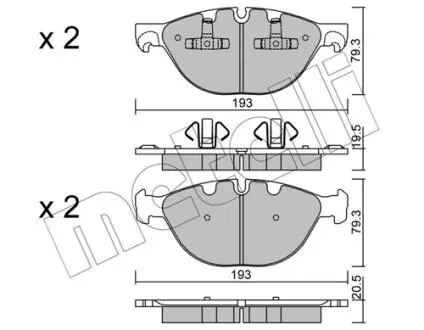 2208230 Колодки тормозные (передние) BMW X5 (E70)/X6 (E71/E72) 07-14 METELLI подбор по vin на Brocar