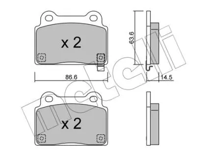 2208260 Колодки гальмівні (задні) Mitsubishi Lancer VIII 08-15 METELLI підбір по vin на Brocar