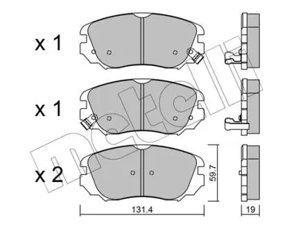 2208410 Колодки гальмівні (передні) Opel Insignia A 08-17/Chevrolet Malibu 12-/Bentley Flying Spur 13- METELLI підбір по vin на Brocar