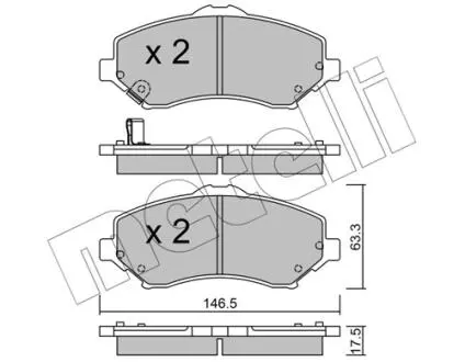2208620 Колодки тормозные (передние) Chrysler Grand Voyager/Dodge Caravan/Journey/Jeep Cherokee/Compass 07- METELLI подбор по vin на Brocar