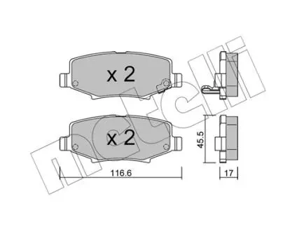 2208630 Колодки тормозные (задние) Jeep Cherokee 08-/Compass 06-/Wrangler 07-/Dodge Nitro 06-12 METELLI подбор по vin на Brocar