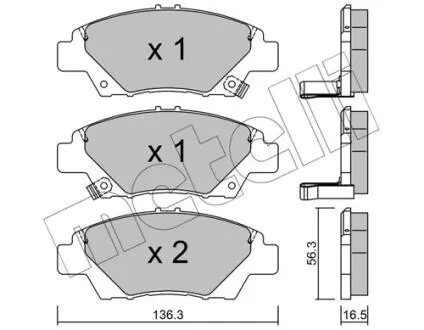 2208650 Колодки гальмівні (передні) Honda Jazz 07-/CR-Z 08- METELLI підбір по vin на Brocar