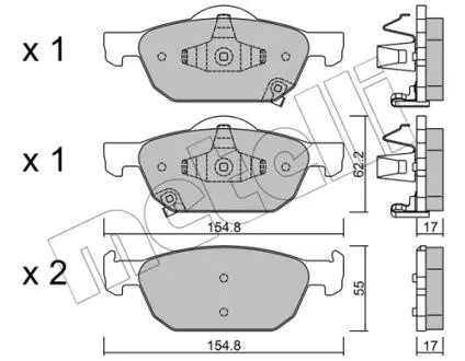 2208660 Колодки гальмівні (передні) Honda Accord VIII 08-/Civic IX 12- METELLI підбір по vin на Brocar