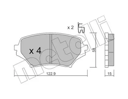 2208700 Тормозные колодки, дисковый тормоз (набор) METELLI подбор по vin на Brocar