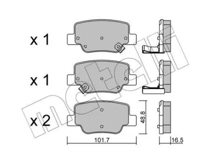 2208800 Колодки гальмівні (задні) Toyota Verso 09-18 METELLI підбір по vin на Brocar
