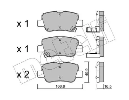 2208810 Колодки тормозные (задние) Toyota Avensis 08-18 METELLI подбор по vin на Brocar