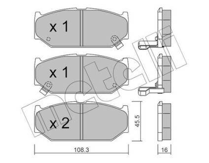 2208970 Тормозные колодки, дисковый тормоз (набор) METELLI подбор по vin на Brocar