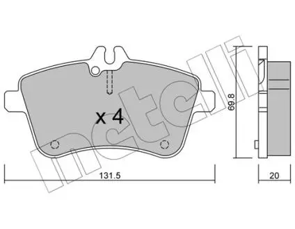 2206470 Колодки гальмівні (передні) MB A-class (W169)/B-class (W245) 04-12 (Bosch) METELLI підбір по vin на Brocar