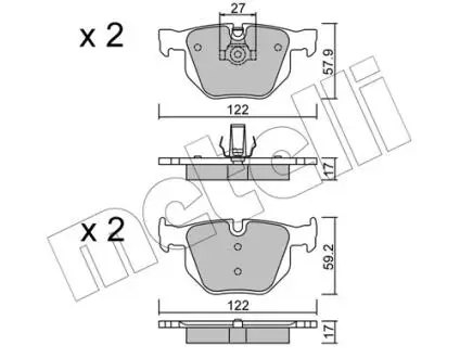 2206440 Колодки тормозные (задние) BMW 5 (E60/E61) 02-10/6 (E63/E64) 04-10 METELLI подбор по vin на Brocar
