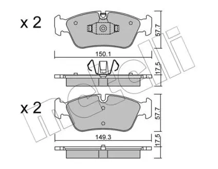 2206400 Колодки гальмівні (передні) BMW 1 (E87)/ 3 (E90) 04-11 METELLI підбір по vin на Brocar