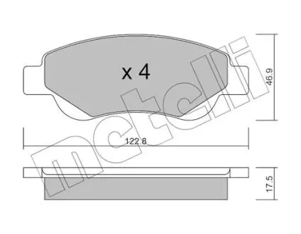 2206370 Колодки гальмівні (передні) Citroen С1/Peugeot 107 05-/108 14-/Toyota Aygo 05- METELLI підбір по vin на Brocar