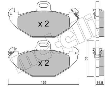 2206340 Тормозные колодки, дисковый тормоз (набор) METELLI підбір по vin на Brocar