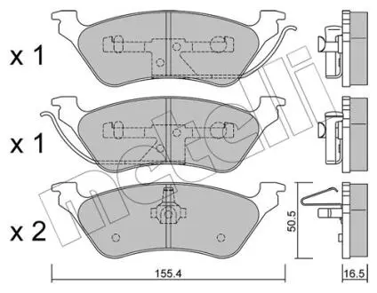 2206250 Колодки гальмівні (задні) Chrysler Voyager IV 00-08 METELLI підбір по vin на Brocar