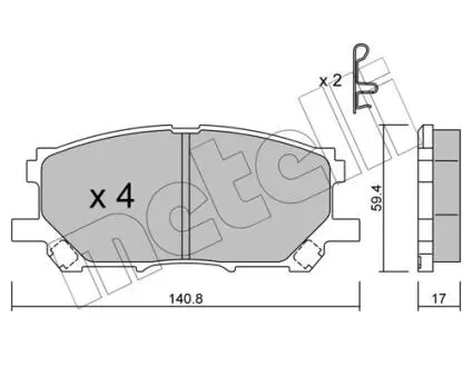 2206180 Колодки тормозные (передние) Lexus RX 03-09 METELLI подбор по vin на Brocar