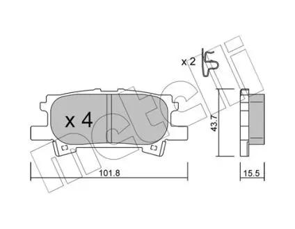 2206190 Колодки тормозные (задние) Lexus RX 03-08 METELLI подбор по vin на Brocar