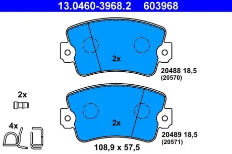 13046039682 Тормозные колодки, дисковый тормоз (набор) ATE подбор по vin на Brocar