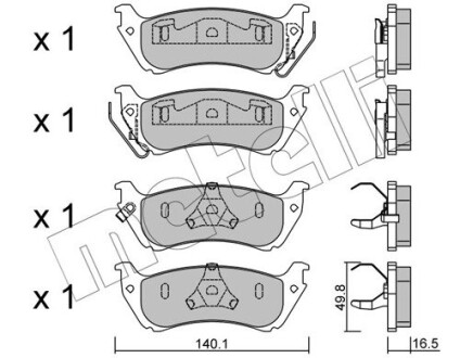 2205700 Тормозные колодки, дисковый тормоз (набор) METELLI подбор по vin на Brocar