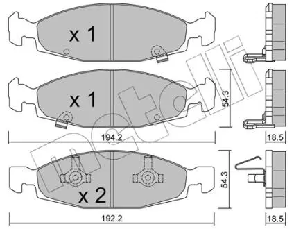 2205250 Колодки гальмівні (передні) Jeep Grand Cherokee II 99-05 METELLI підбір по vin на Brocar
