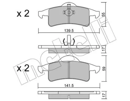 2205260 Колодки гальмівні (задні) Jeep Grand Cherokee II 99-05 METELLI підбір по vin на Brocar
