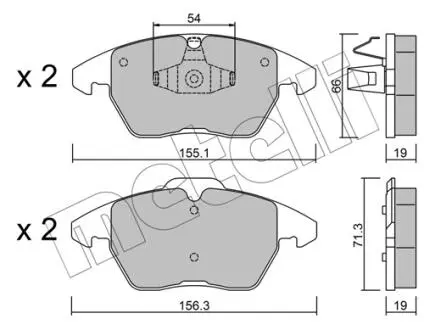 2205481 Колодки тормозные (передние) Citroen C4 04-11/Peugeot 207/308 07-14/208 12-/307 03-09/3008 09-16 METELLI подбор по vin на Brocar