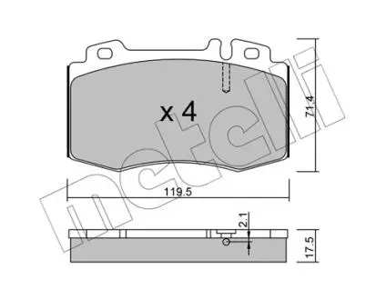2205630 Колодки тормозные (передние) MB C-class (W203) 02-08/M-class (W163) 98-05/S-class (W220/W221) 98-13 METELLI подбор по vin на Brocar