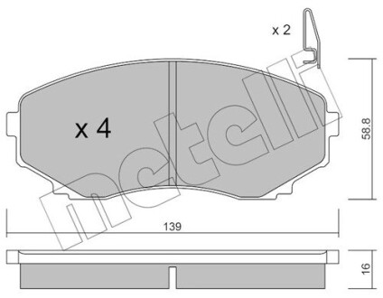 2204770 Тормозные колодки, дисковый тормоз (набор) METELLI подбор по vin на Brocar