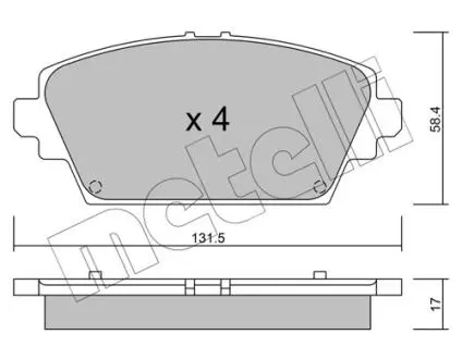 2204640 Тормозные колодки, дисковый тормоз (набор) METELLI подбор по vin на Brocar