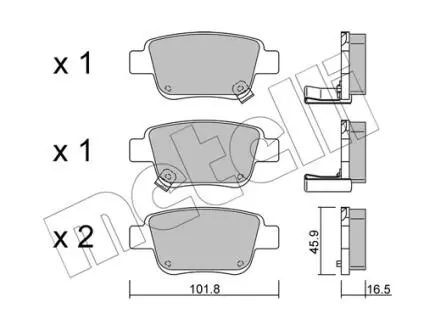 2204510 Колодки тормозные (задние) Toyota Avensis 03-08/Corolla Verso 04-09 METELLI подбор по vin на Brocar
