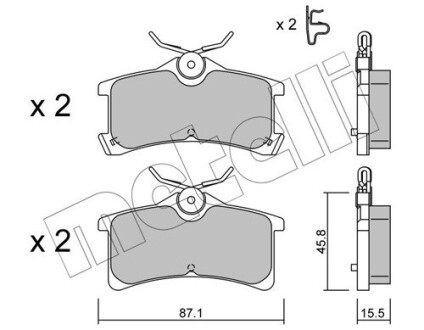 2204490 Тормозные колодки, дисковый тормоз (набор) METELLI подбор по vin на Brocar