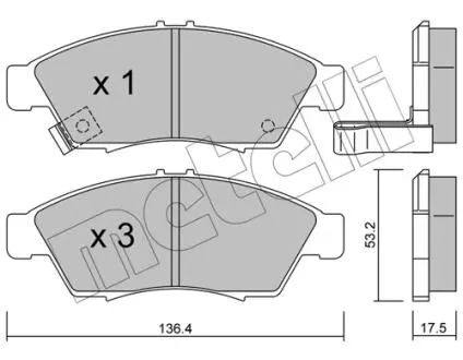 2204370 Тормозные колодки, дисковый тормоз (набор) METELLI підбір по vin на Brocar