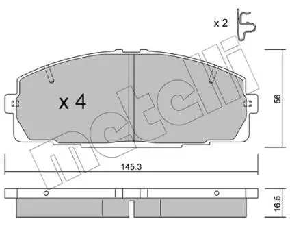 2204340 Колодки тормозные (передние) Toyota Hiace III/IV -06 METELLI подбор по vin на Brocar
