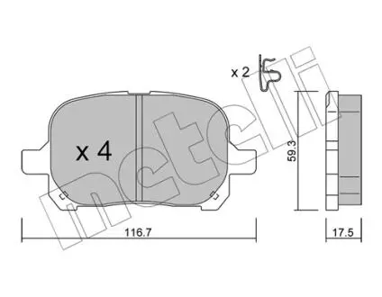 2204290 Колодки тормозные (передние) Toyota Camry/ Lexus ES 96-06 METELLI подбор по vin на Brocar