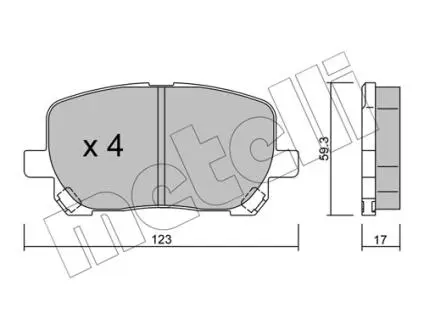 2204270 Колодки тормозные (передние) Toyota Avensis Verso 2.0/2.0D 01-09 METELLI подбор по vin на Brocar