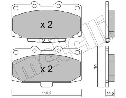 2204130 Колодки тормозные (передние) Subaru Impreza 96-/Nissan 200SX/300ZX 90-99 METELLI подбор по vin на Brocar
