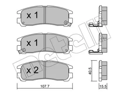 2203980 Колодки гальмівні (задні) Mitsubishi Lancer V-VII 94-13/Galant VII 92-96/Space Wagon 98-04 METELLI підбір по vin на Brocar