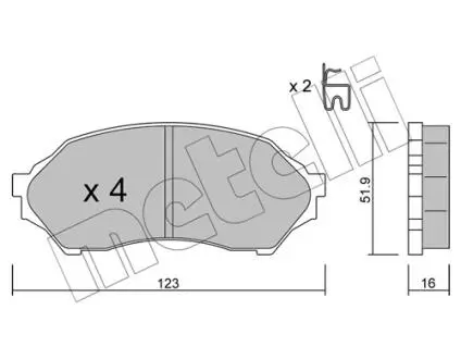 2203870 Колодки тормозные (передние) Mazda 323 98-04 METELLI подбор по vin на Brocar