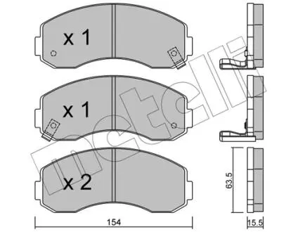 2203770 Тормозные колодки, дисковый тормоз (набор) METELLI підбір по vin на Brocar