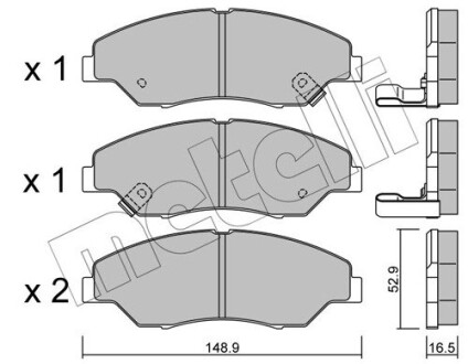 2203760 Тормозные колодки, дисковый тормоз (набор) METELLI подбор по vin на Brocar