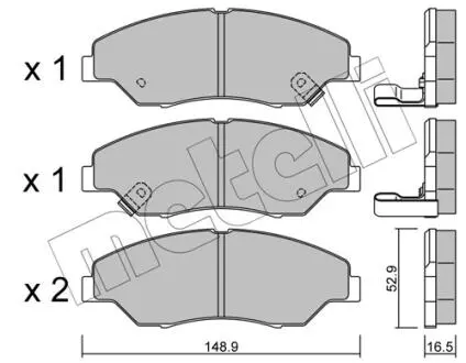 2203760 Тормозные колодки, дисковый тормоз (набор) METELLI подбор по vin на Brocar
